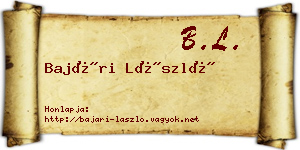 Bajári László névjegykártya